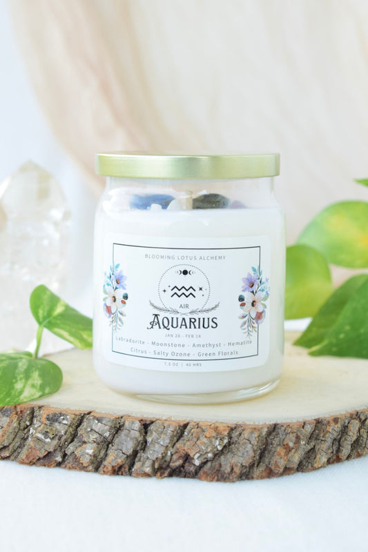 Aquarius Zodiac Candle