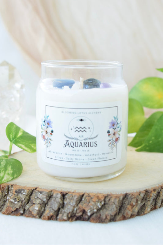 Aquarius Zodiac Candle