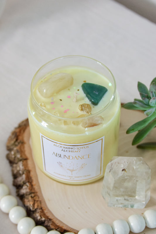 Crystal intention candle