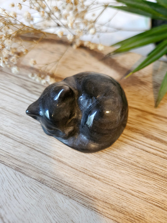 Silver Obsidian Cat