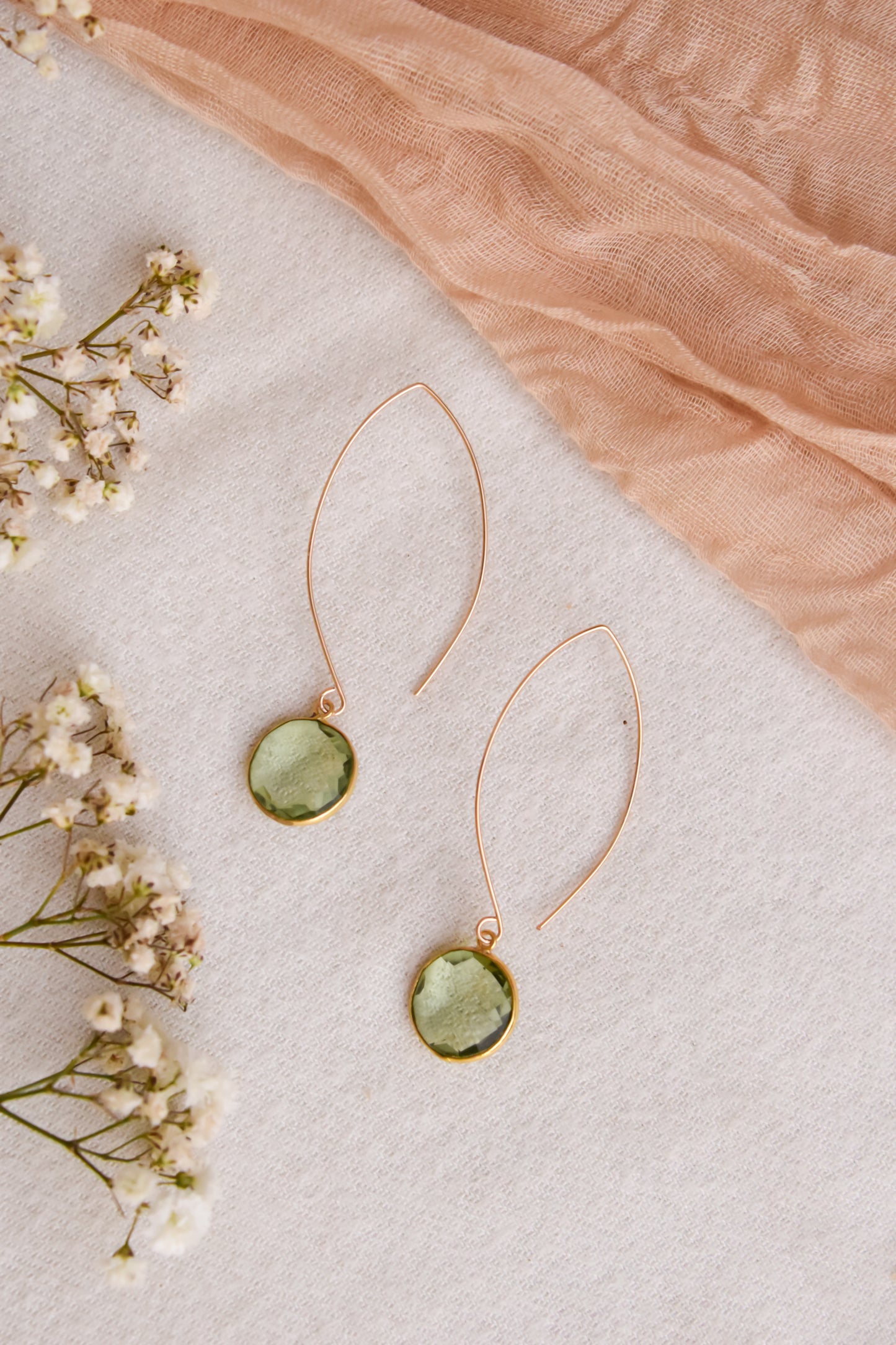 Green Amethyst Earrings