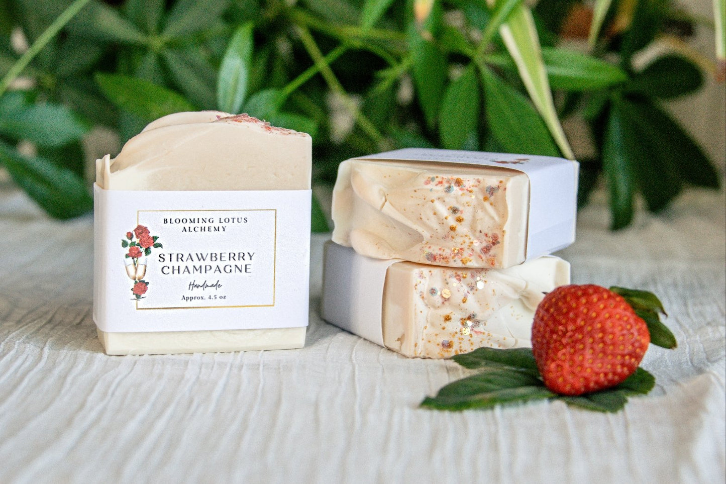 Strawberry Champagne Soap - bloominglotusalchemy