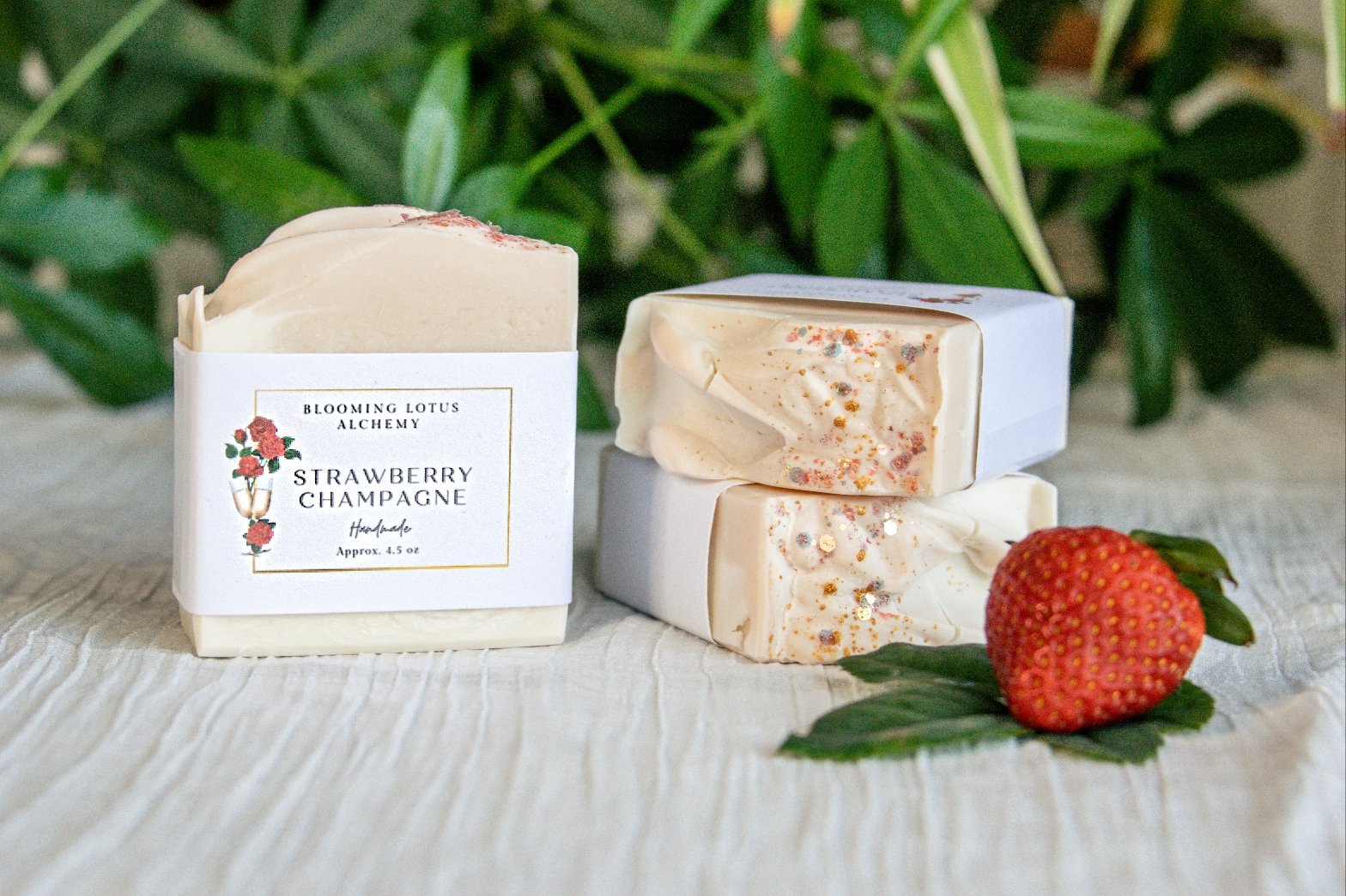 Strawberry Champagne Soap - bloominglotusalchemy