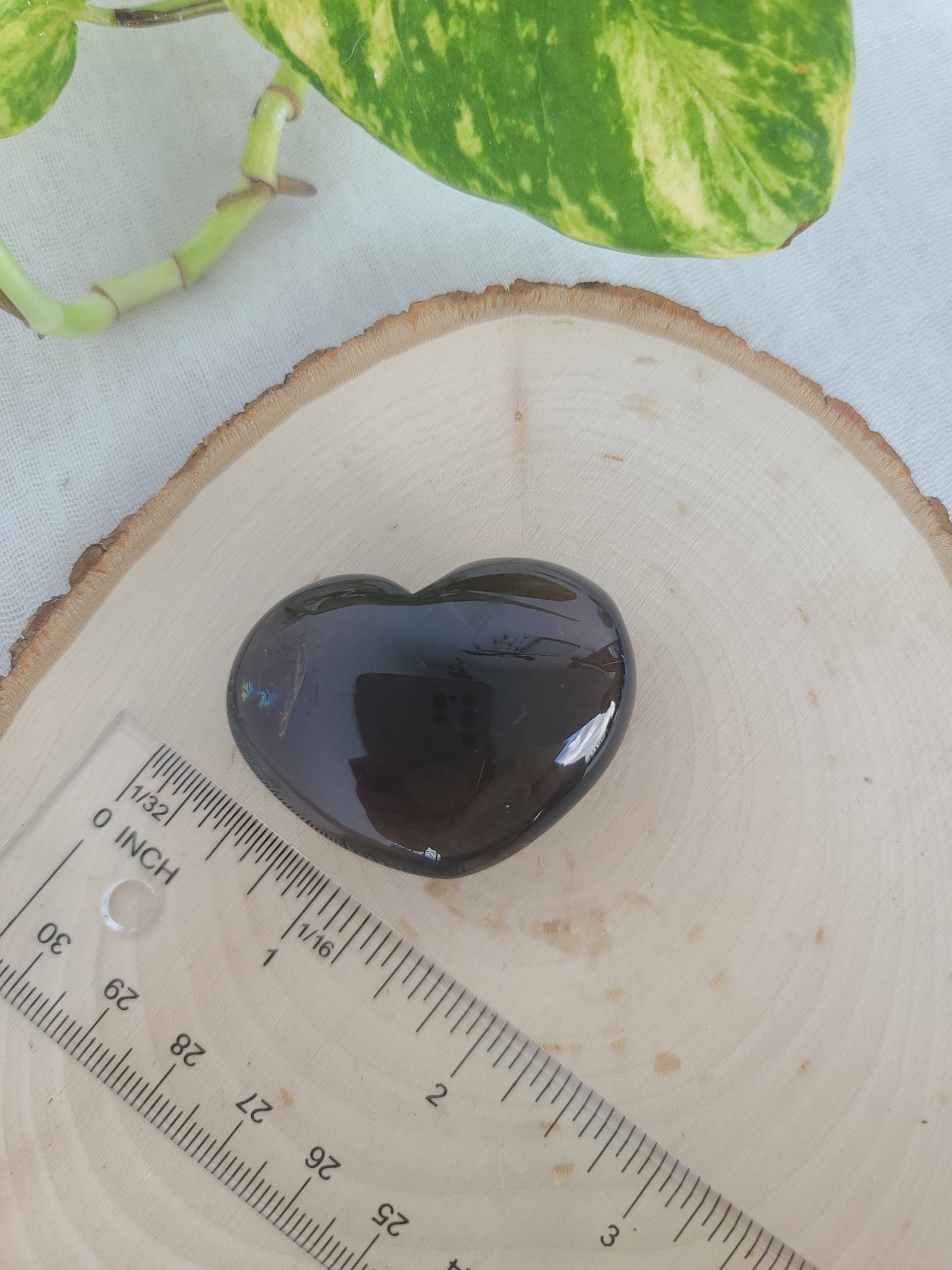 Dark Smokey Quartz Heart