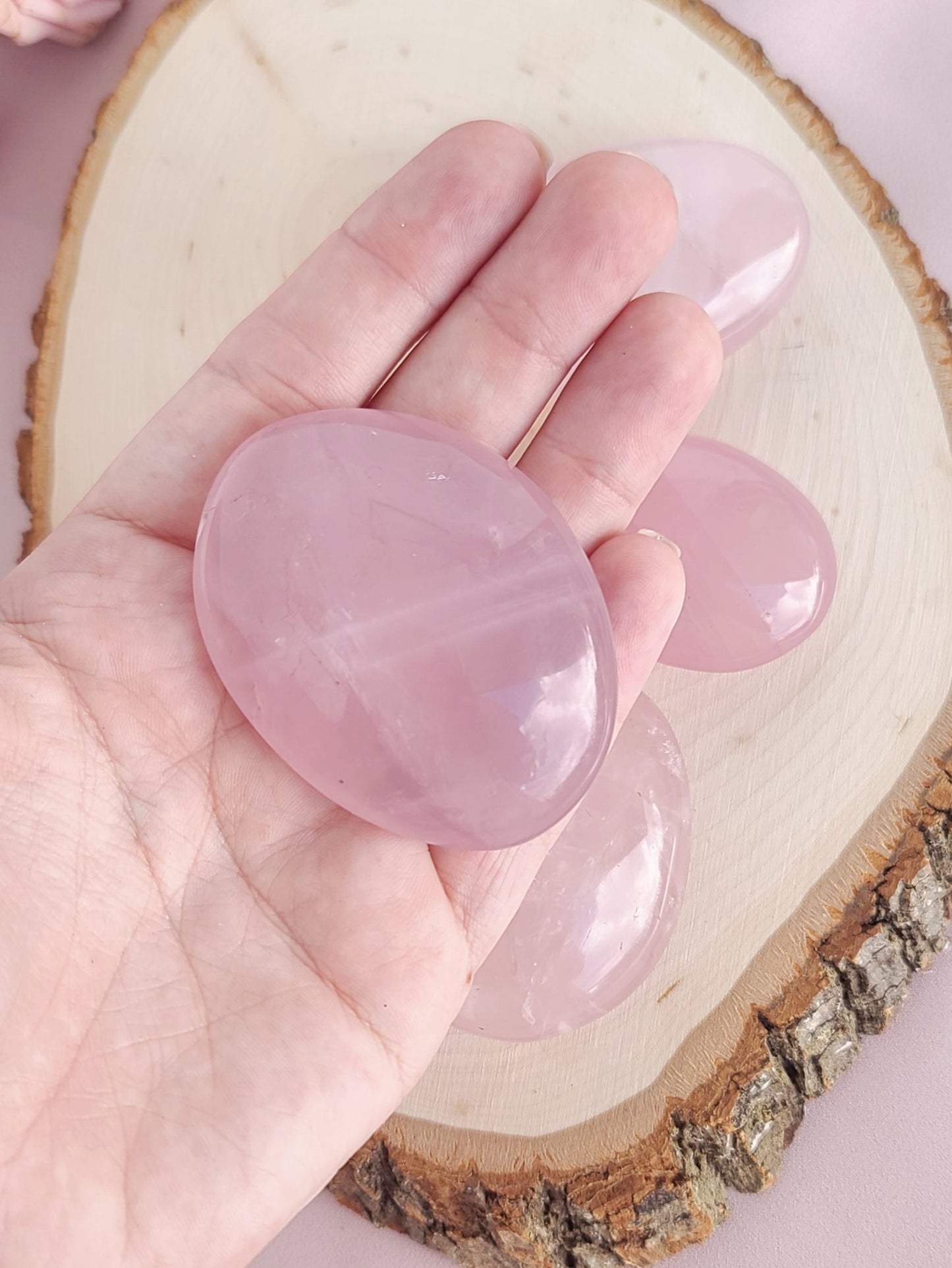 Rose Quartz Palm Stones