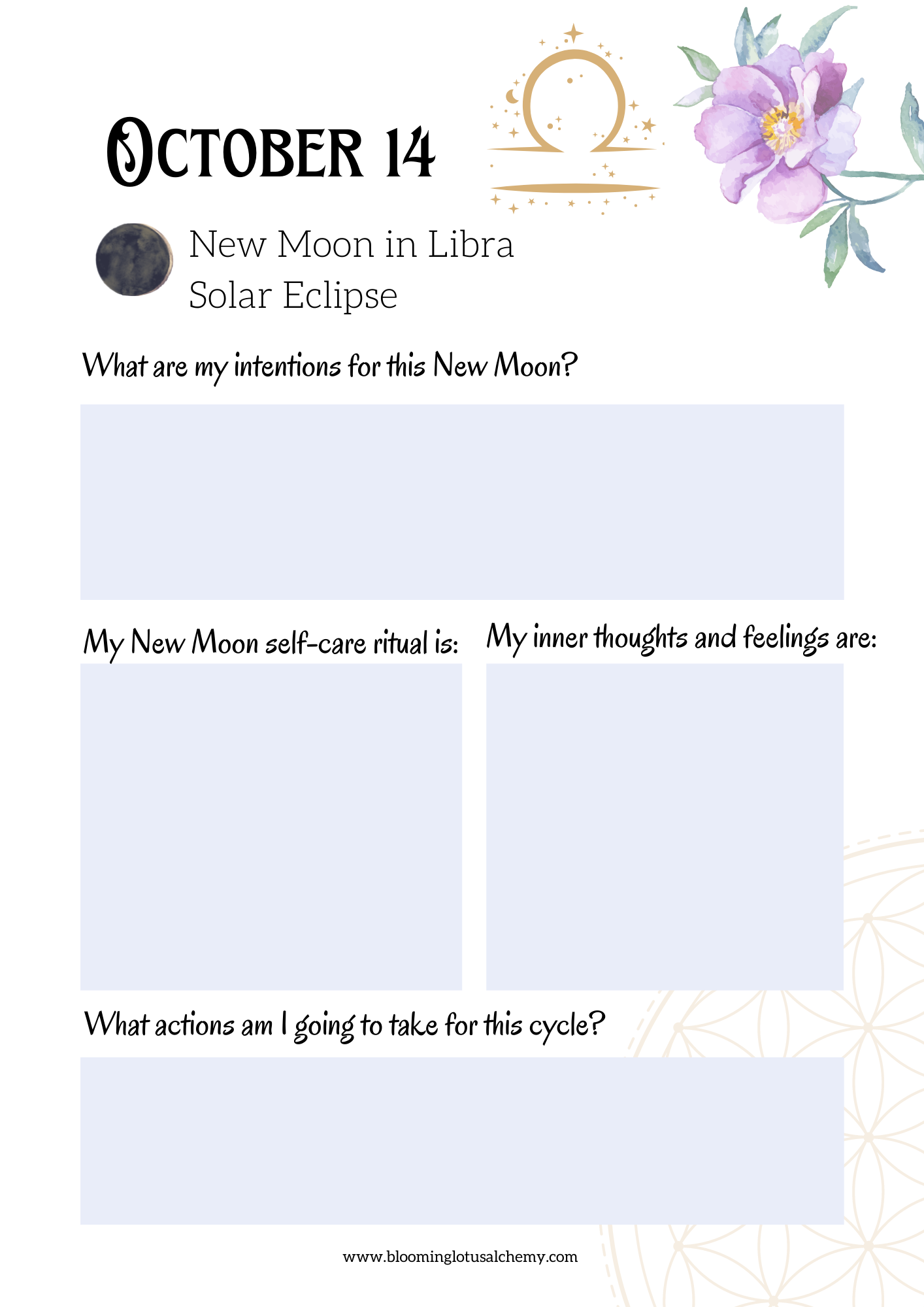 Moon Cycle & Journal Free Download
