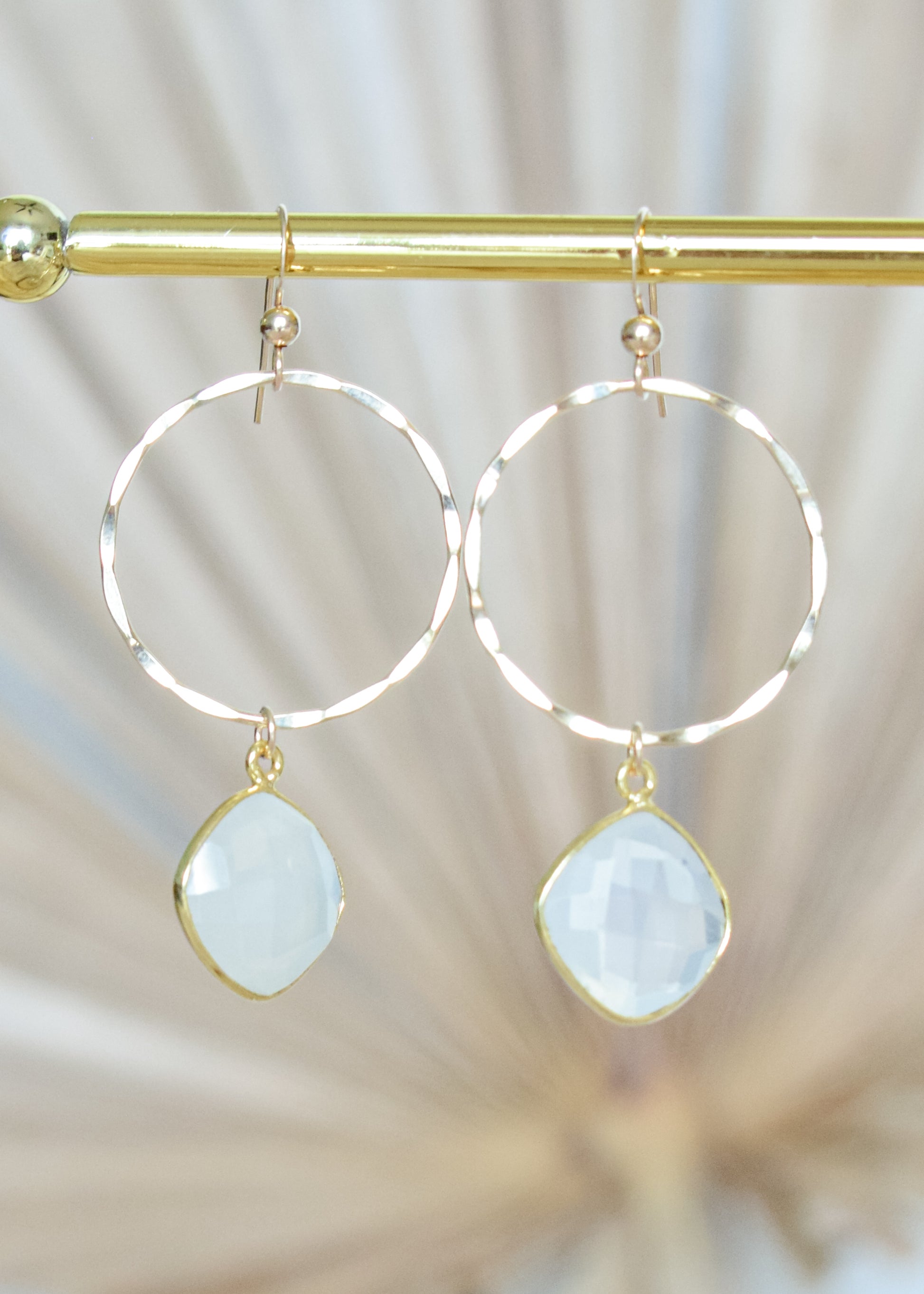 Moonstone Hammered Earrings - bloominglotusalchemy