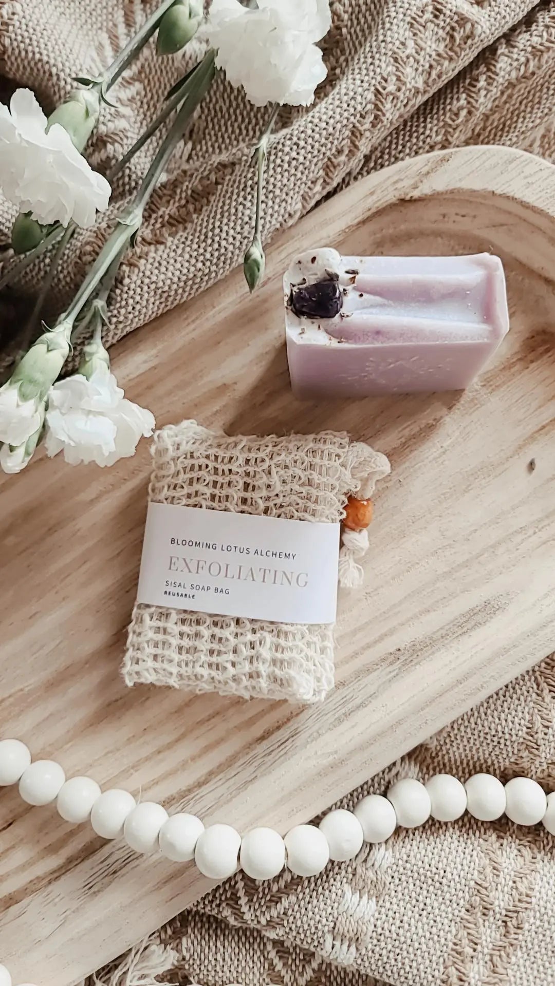 Exfoliating Soap Bag - bloominglotusalchemy